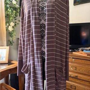 Maurices Brown Striped Cardigan